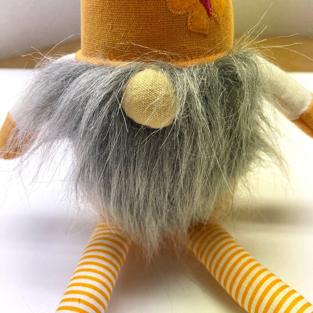 Huntington Home Spring Summer Mini Gnome Orange Striped Legs NWOT Weighted